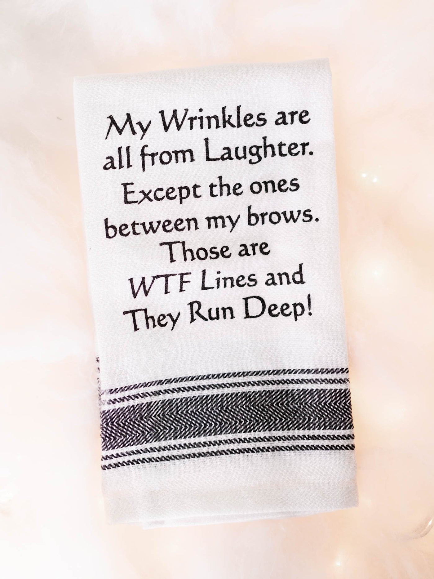 wrinkle lines dish towel