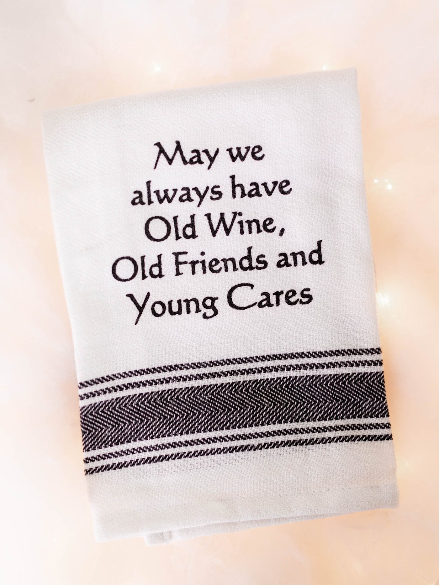 old wine dish towel