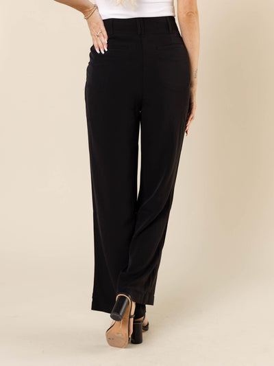 high rise black dress pant