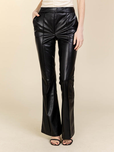 vegan leather flare pants