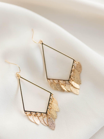 leaf dangle earrings