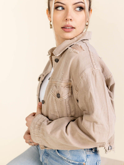 neutral denim jacket