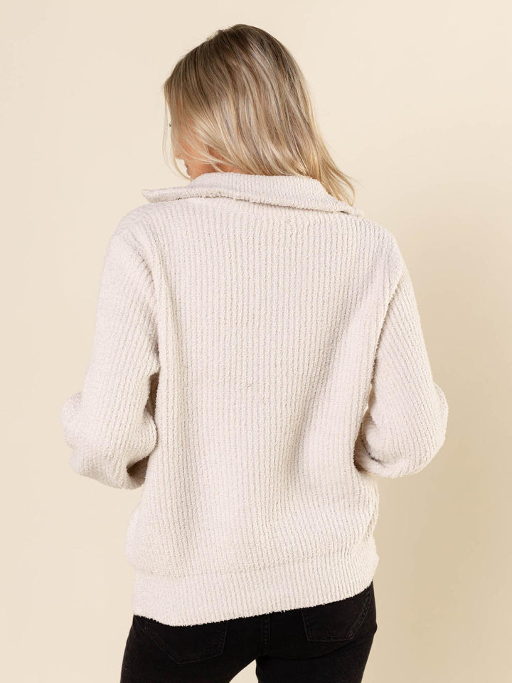 Half Zip Plush Pullover Sweater