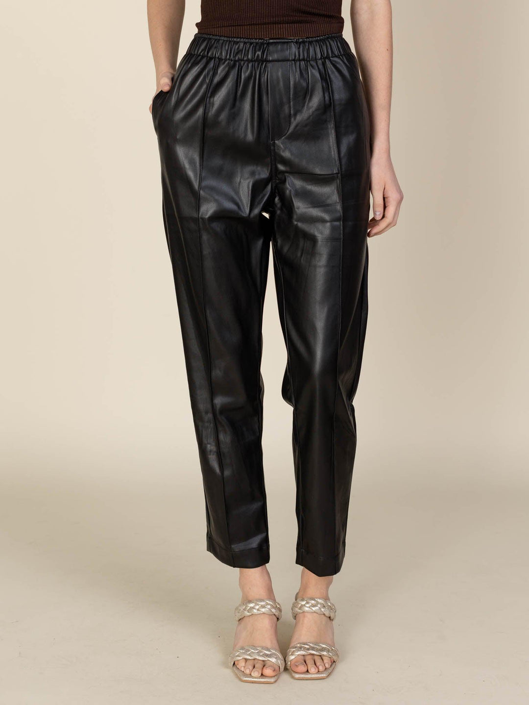 leather point pant