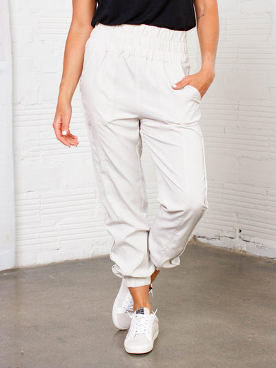 smocked waist jogger