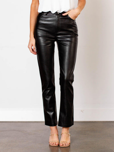 high rise faux leather pants