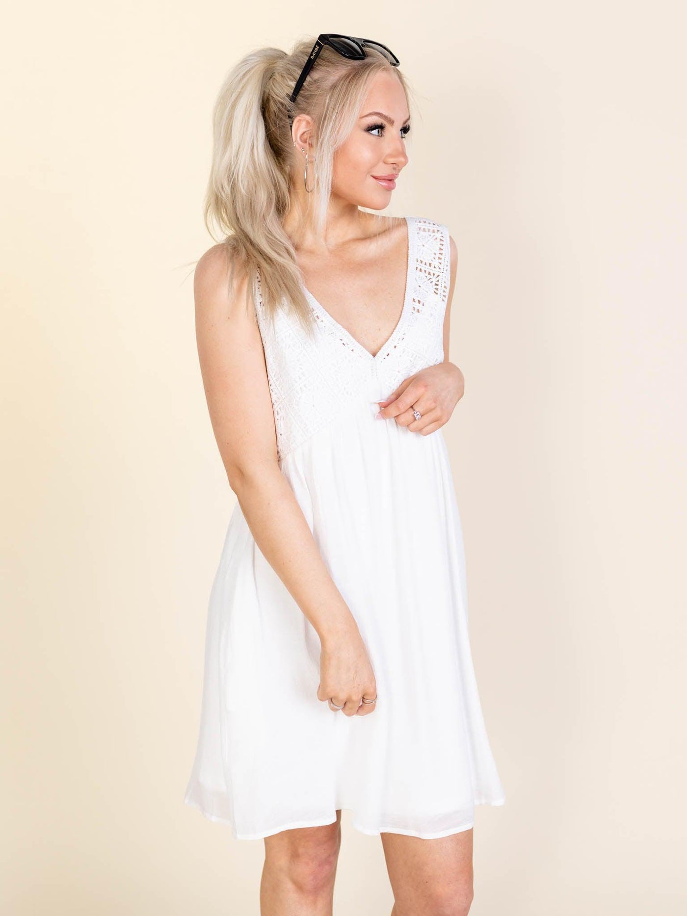 white mini dress