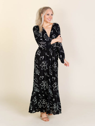 printed vneck dress