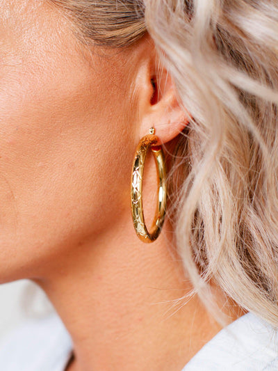 quilted tube hoop earring