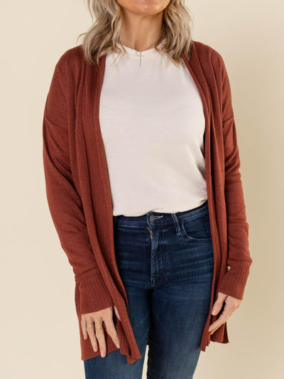 drop shoulder cardigan