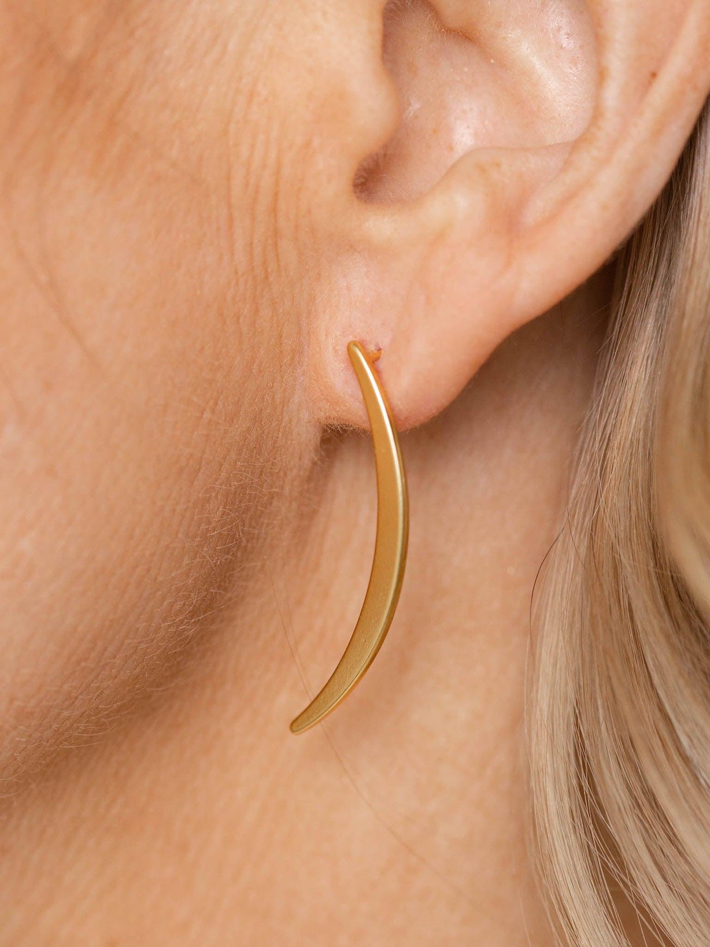 gold crescent earring
