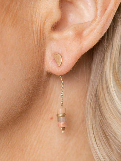 beaded metal drop earring