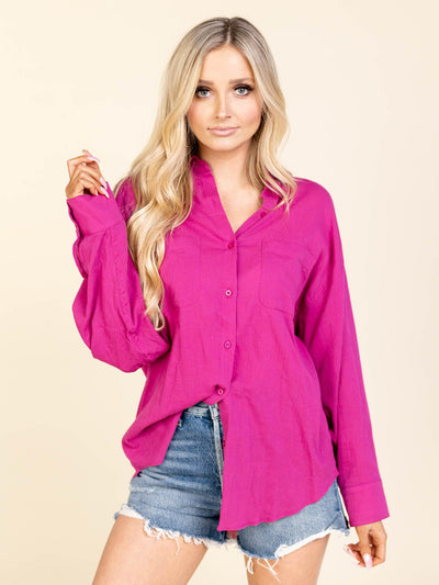 oversized pink shirt