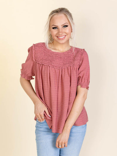 colored textured blouse