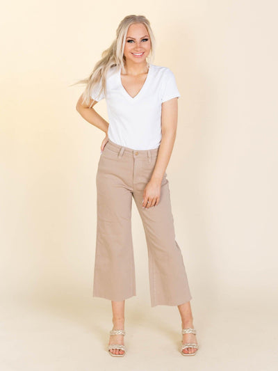 cropped neutral denim