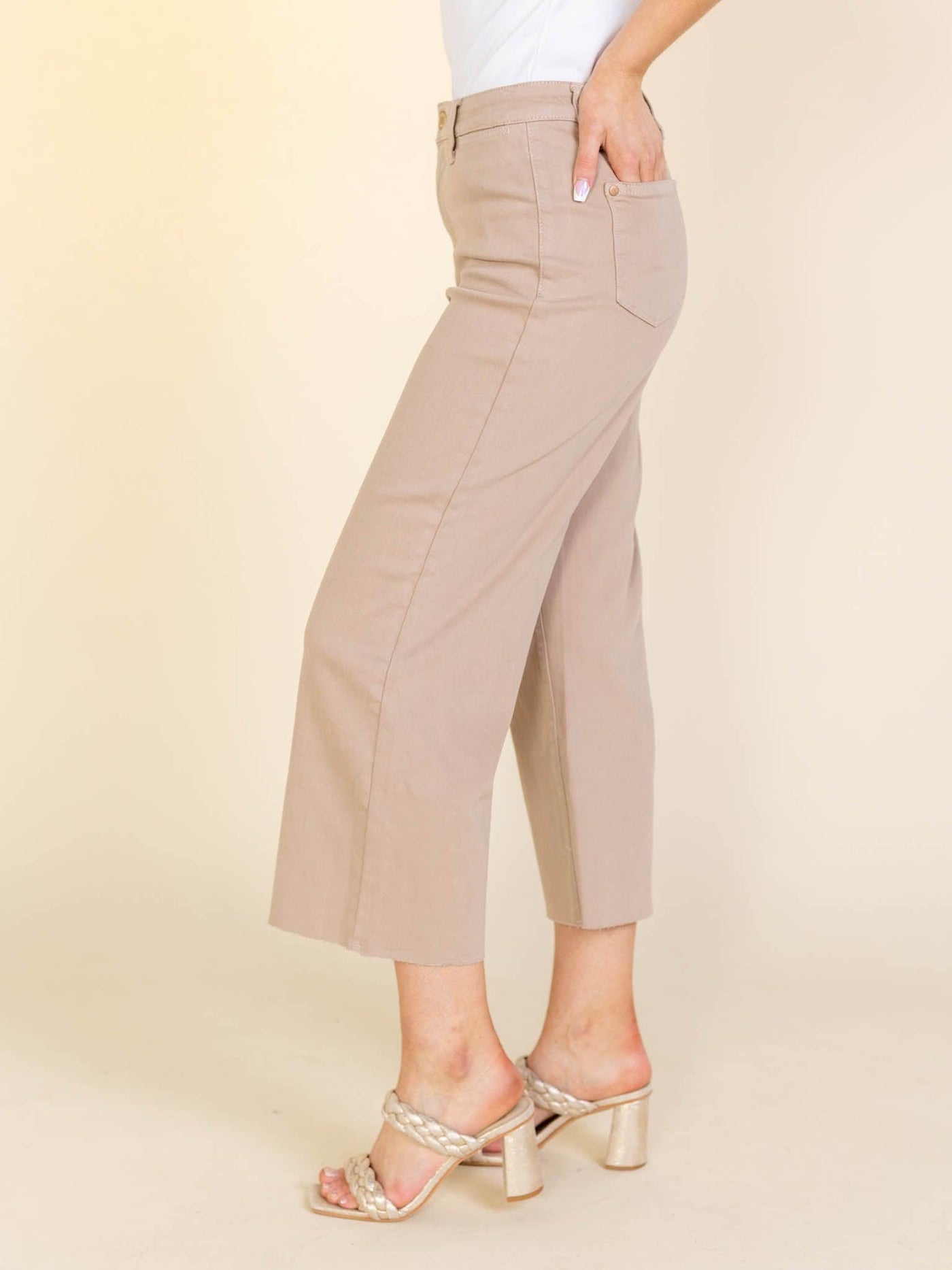 wide leg cropped denim