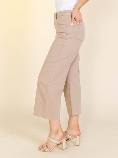 wide leg cropped denim
