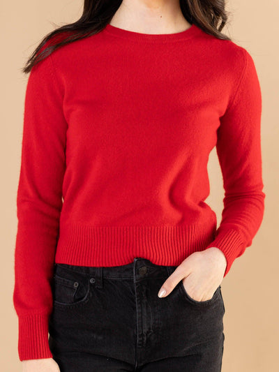 red cashmere sweater