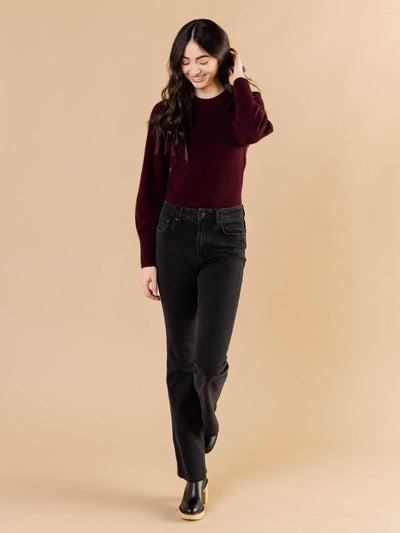 wine colored cashmere top
