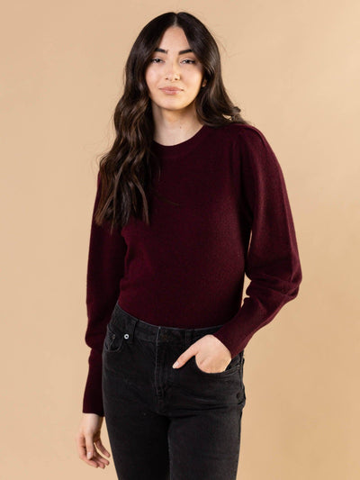 puff sleeve cashmere sweater