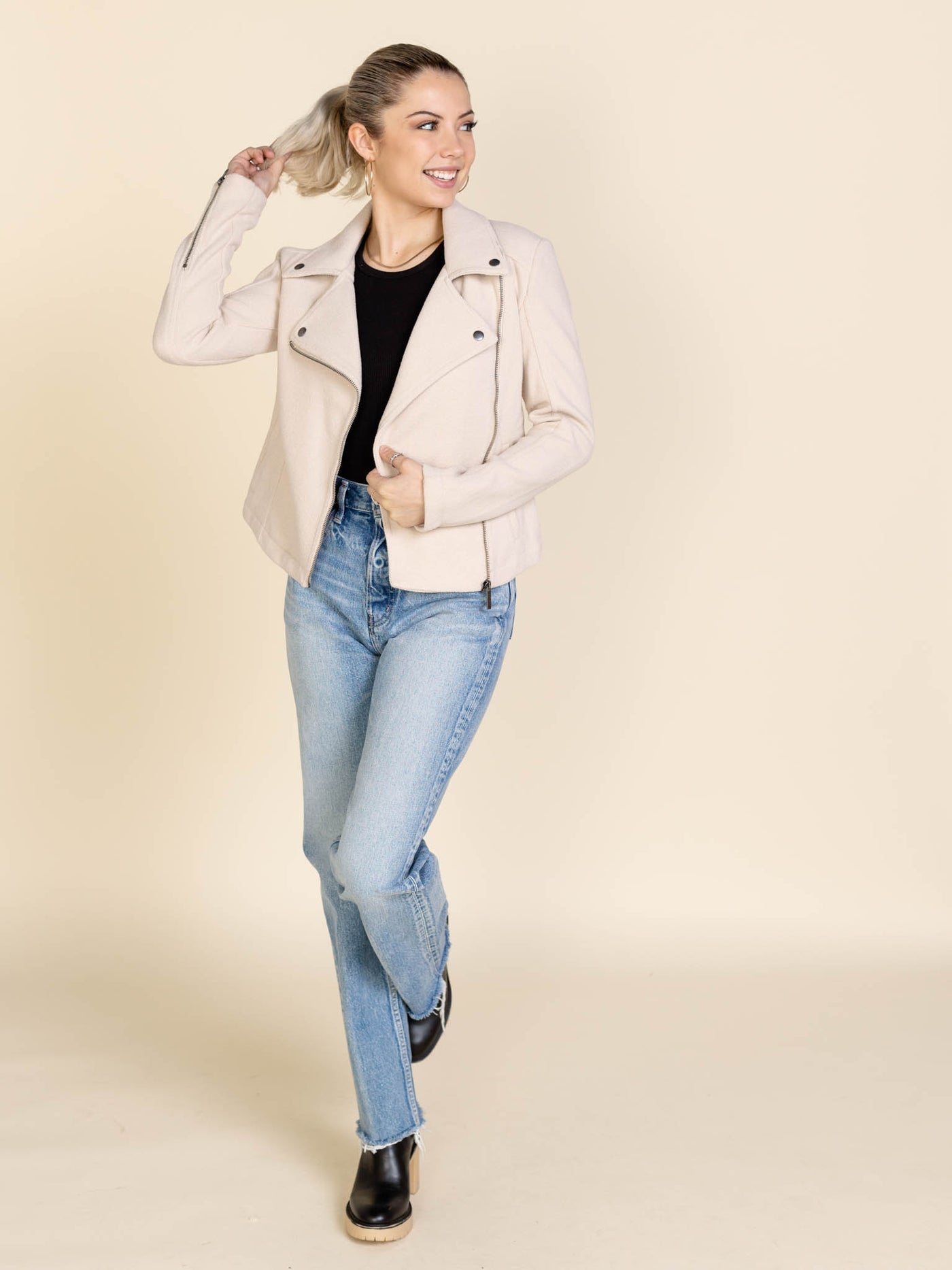 z supply cream motto jacket