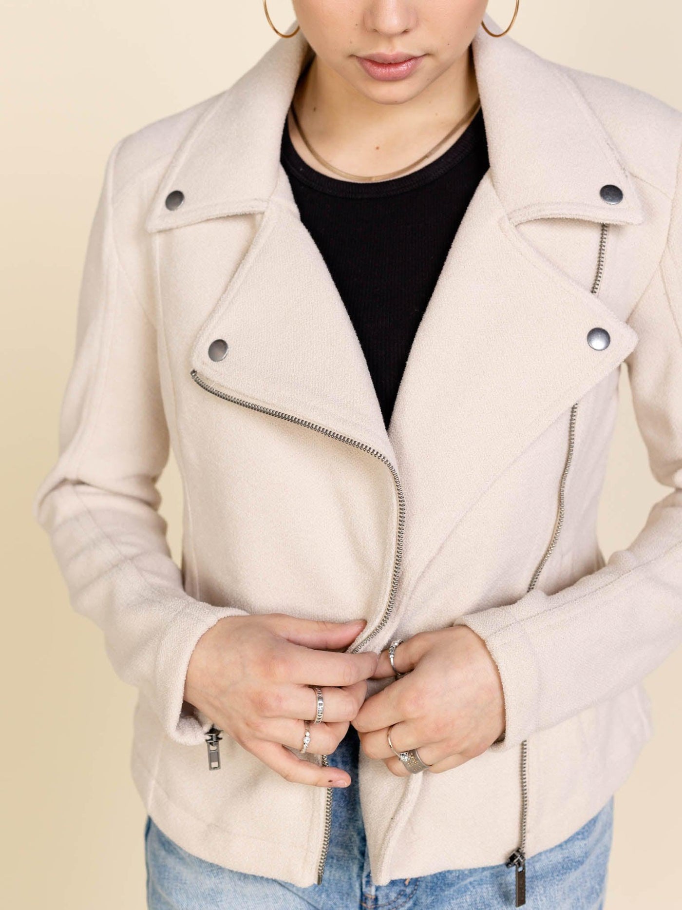 z supply cream moto brandy jacket