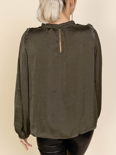 Skies Are Blue Peek A Boo Long Sleeve Blouse