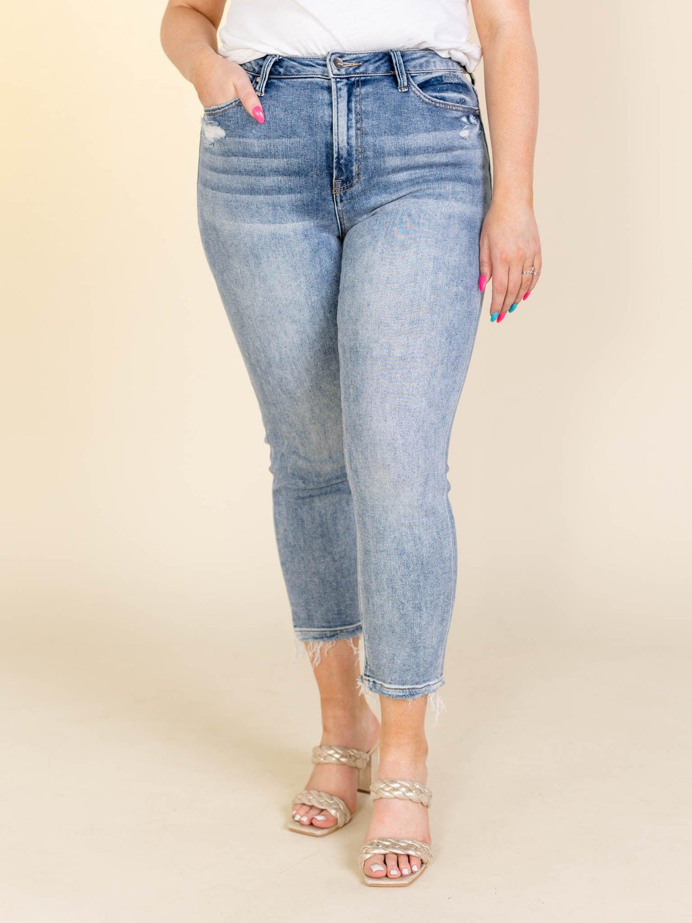 mica slim straight denim