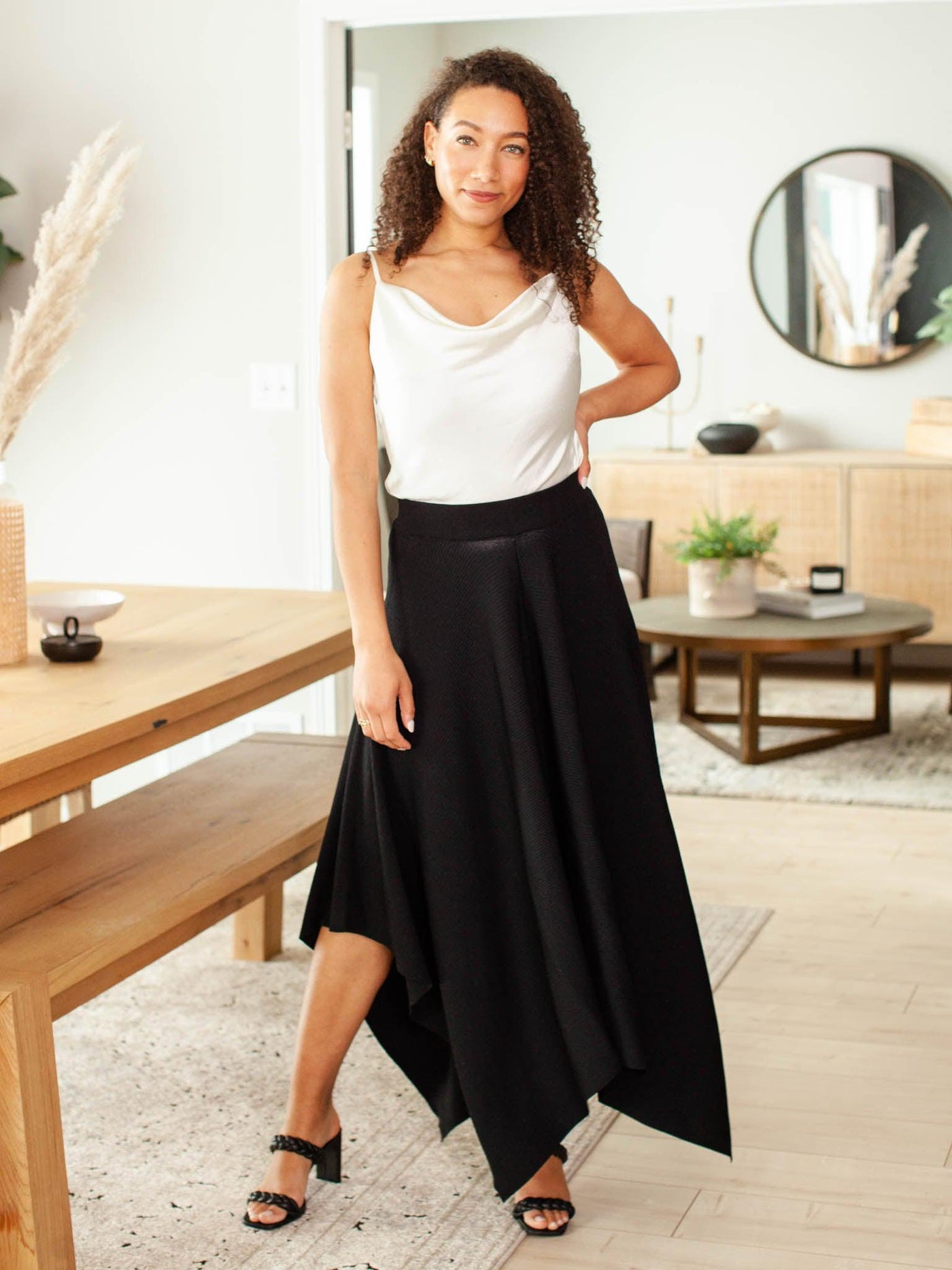 flowy knit skirt