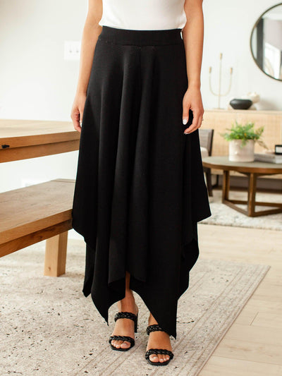 ribbed asymmetrical skirt
