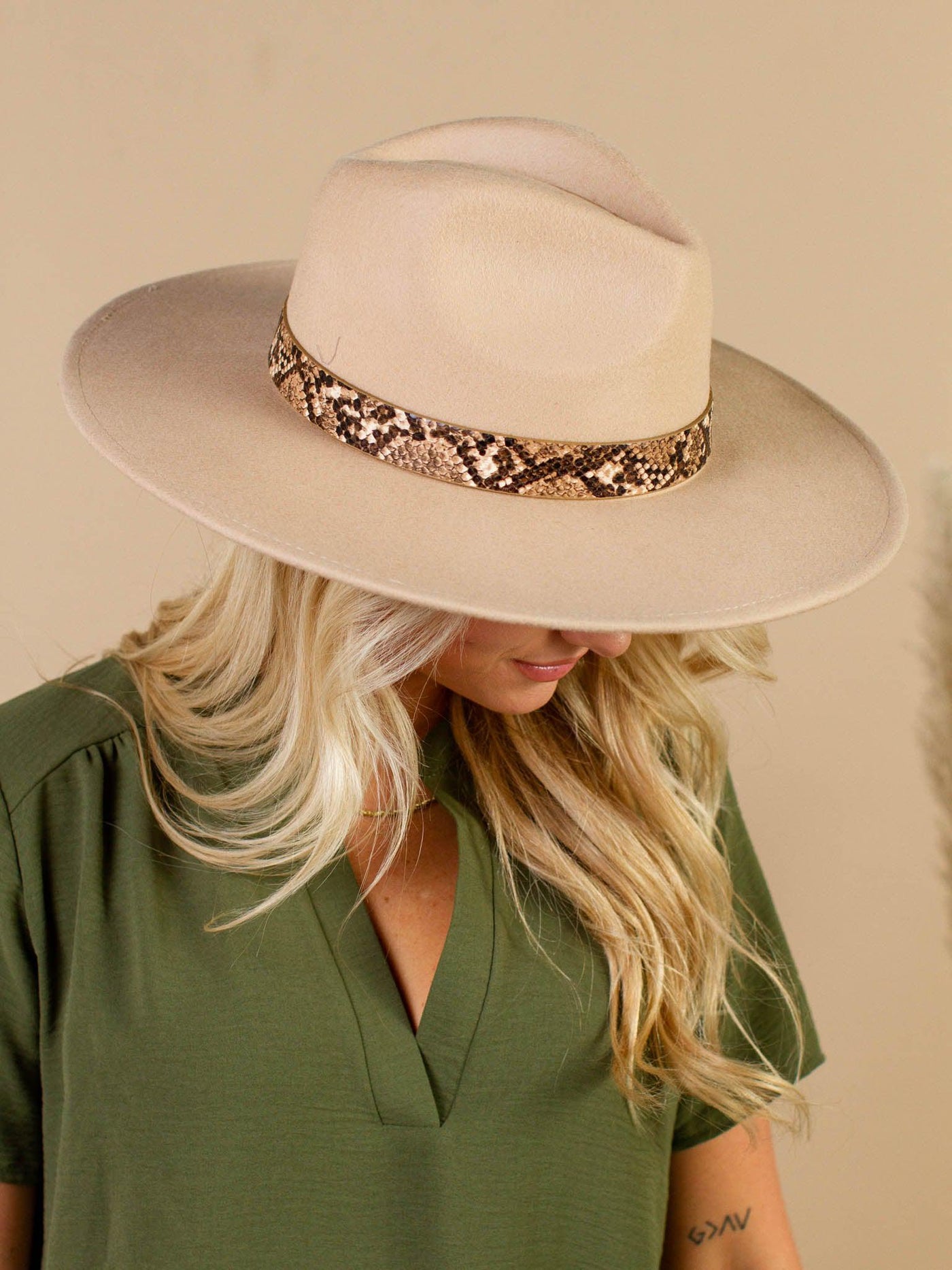 snake banded hat