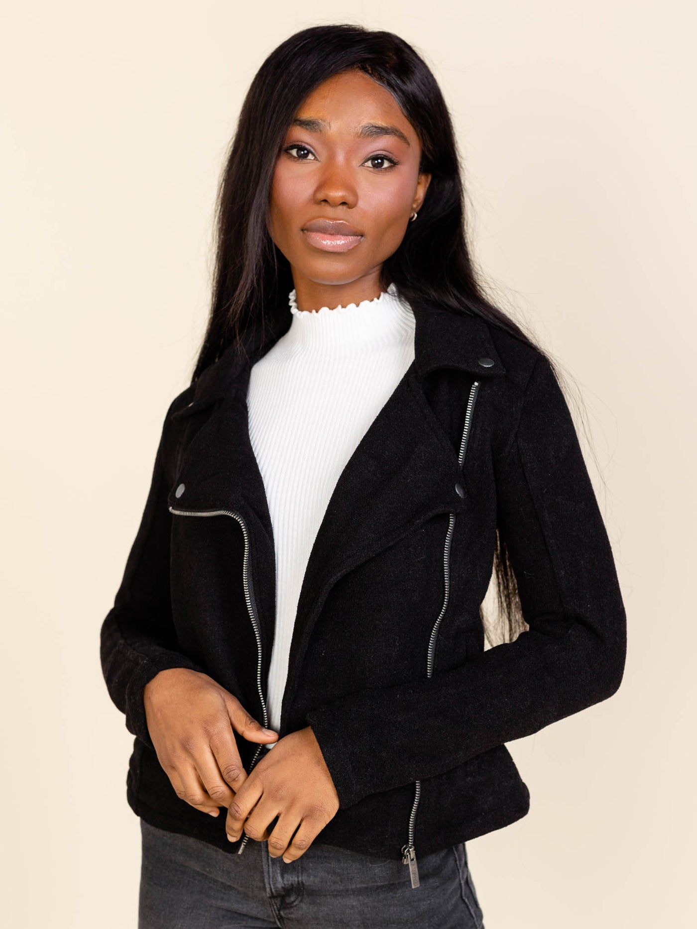 black brandy moto jacket z supply