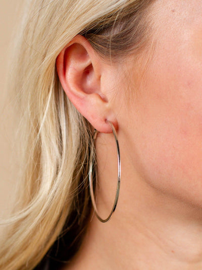 silver hoop earring