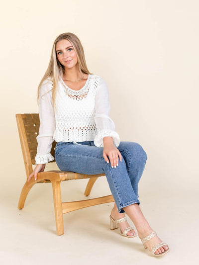 neutral crochet top