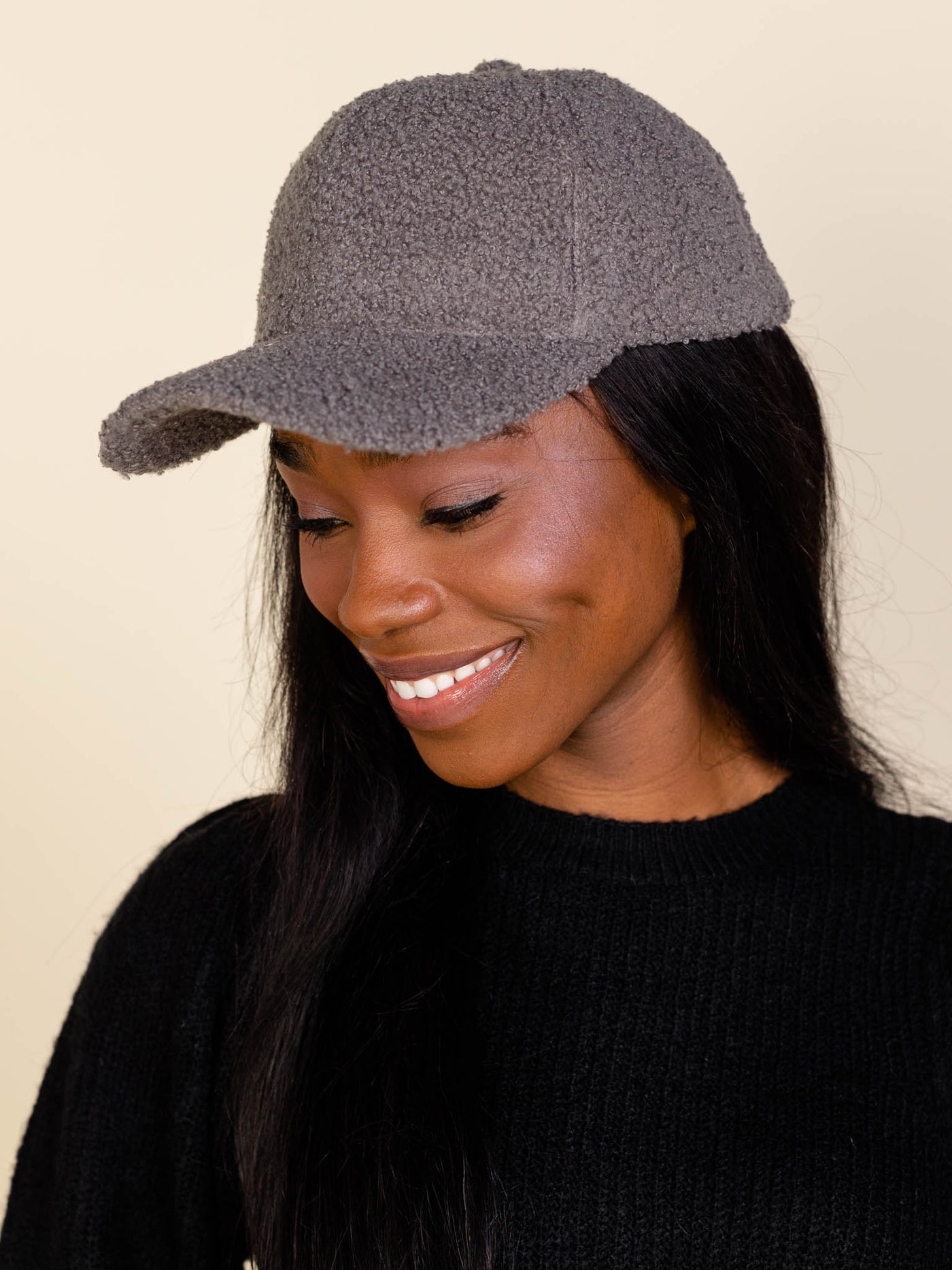 grey teddy ball cap