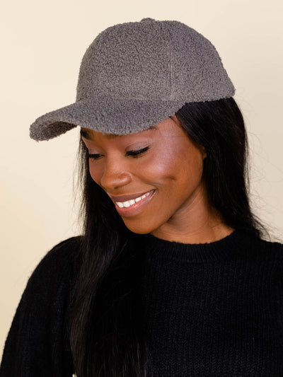 grey teddy ball cap