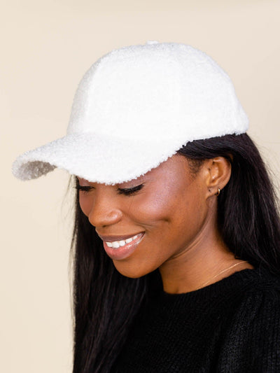 white teddy baseball hat