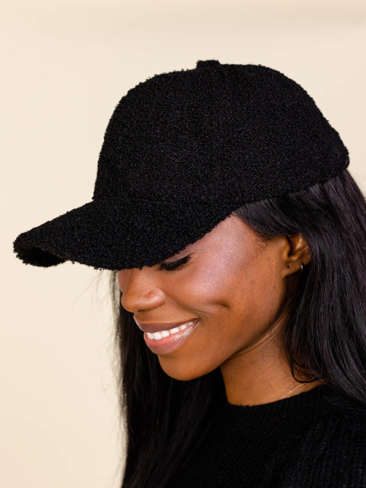 black teddy ball cap