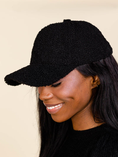 black teddy ball cap