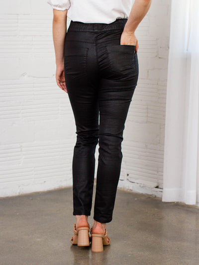 coated grid printed jogger