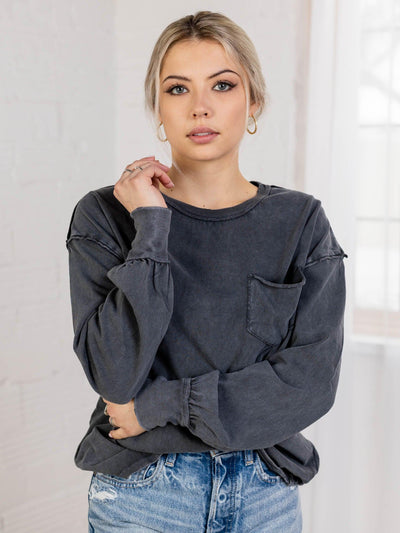 free people long sleeve pocket tee
