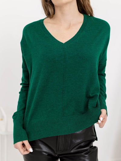 solid green sweater