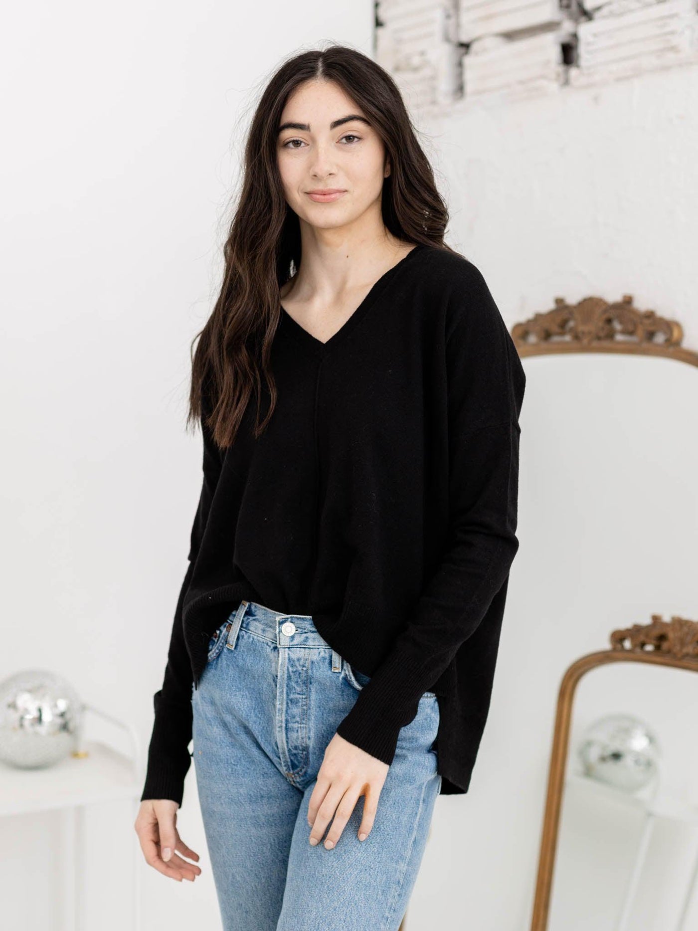 lightweight black sweater
