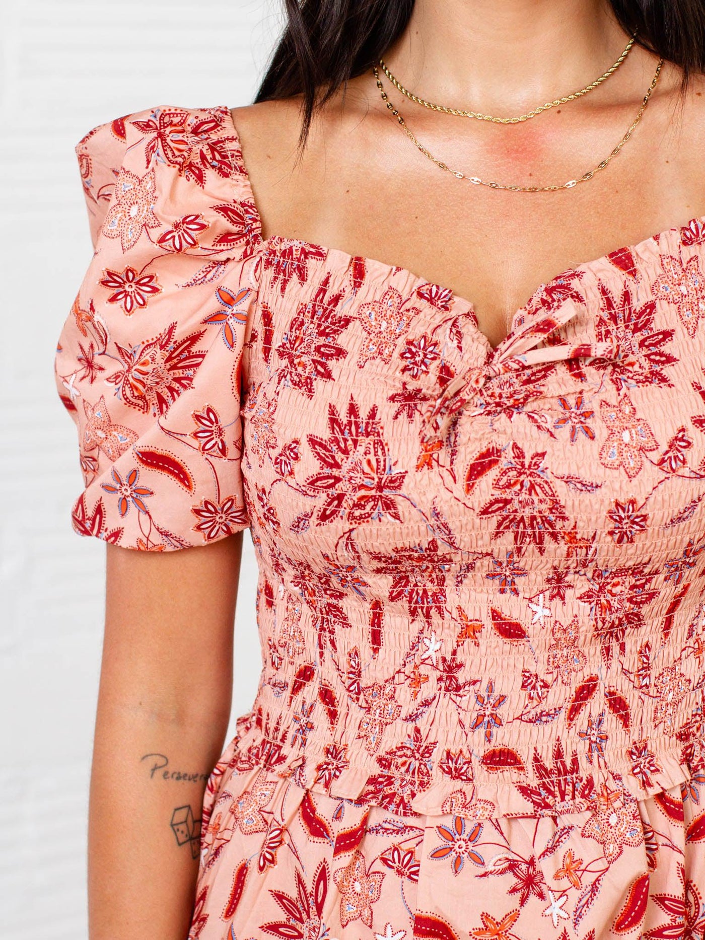 sweetheart neck floral dress