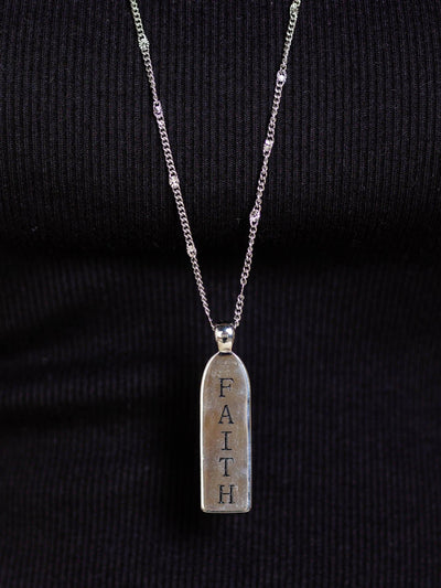 silver faith necklace