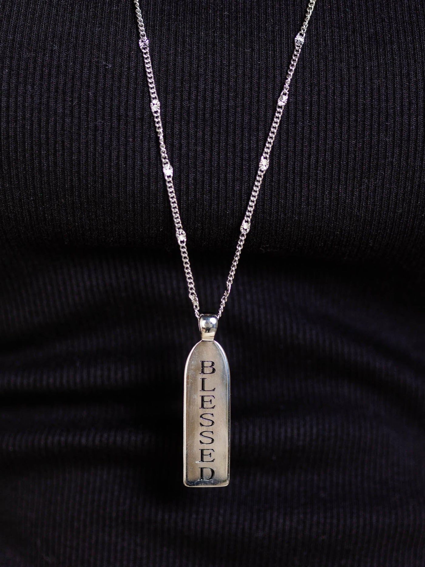 silver blessed necklace