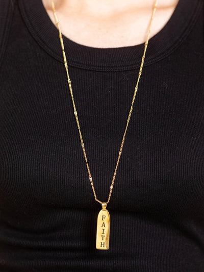 gold faith necklace