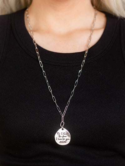 silver bible verse necklace
