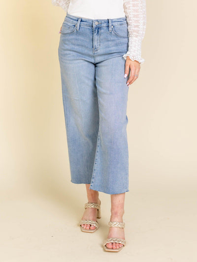 cropped wide leg denim