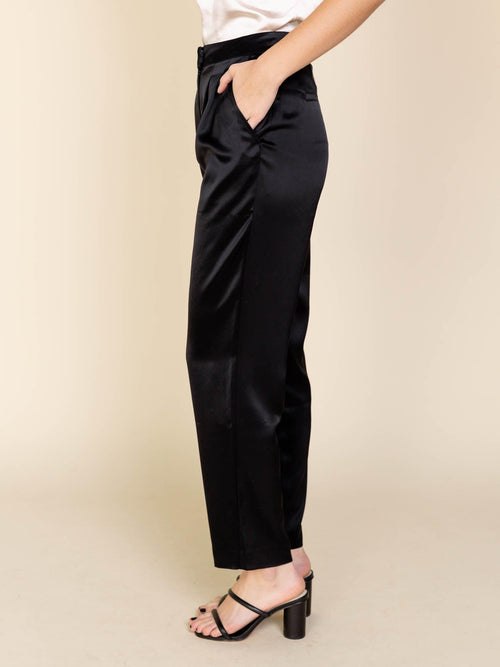 dress pant high waisted sation straightleg